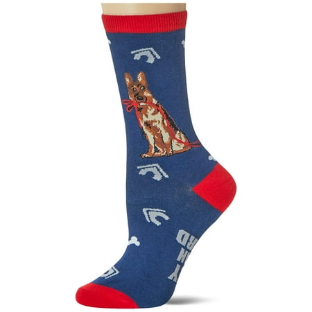 

K. Bell Women s Dogs Novelty Crew Socks German Shepard (Navy) Shoe Size: 4-10
