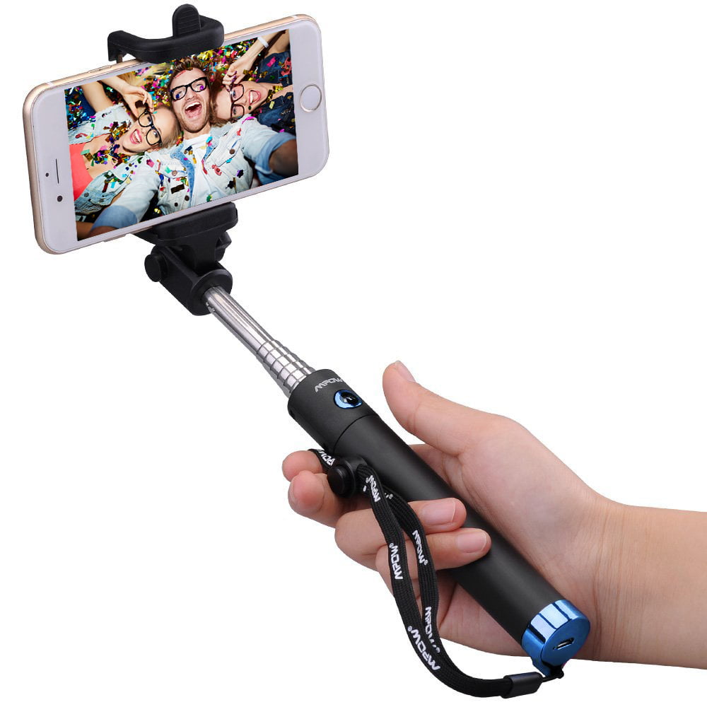 CamKpell Extendable Monopod Tripod Remote Shutter Selfie Stick For Mobile Phone Wireless Remote Self-timer Artifact Rod Black