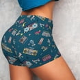 thumbnail image 2 of Sikiie Vintage Tape Players And Skates Print Workout Shorts Women Scrunch Butt Gym Shorts Seamless High Waist Tummy Control Yoga Biker Athletic Shorts, 2 of 5