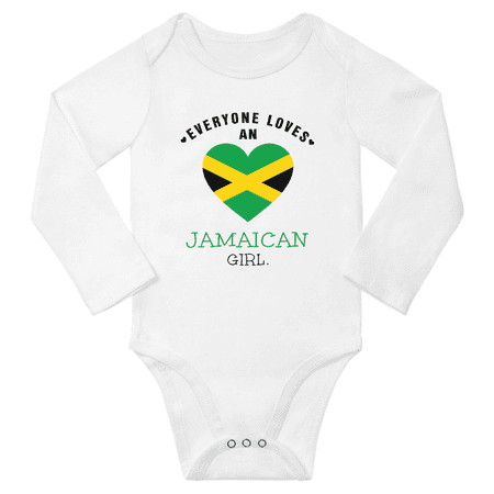 

Everyone Loves An Jamaican Girl Baby Long Slevve Bodysuit Romper (White 3-6 Months)