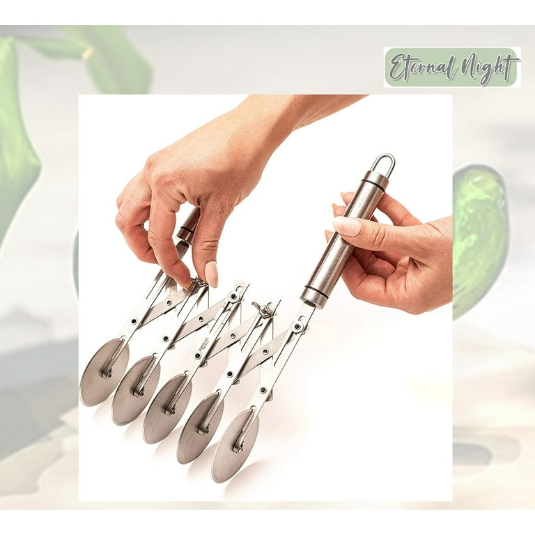 5 Wheel Stainless Steel Pastry Cutter Adjustable Pizza Slicer