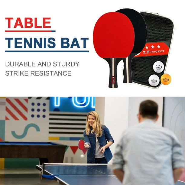 Paleta de Ping Pong 2 Raquetas y 3 Pelotas Juego de Paletas de Ping Pong para Entrenamiento Avanzado
