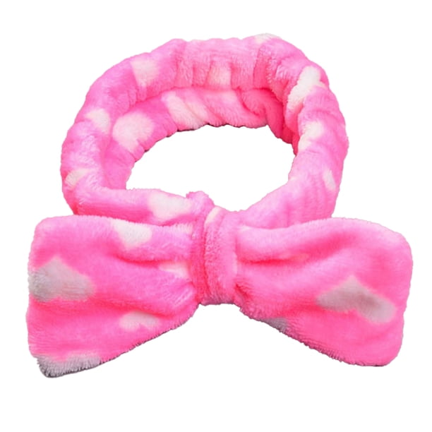 Qarigey Diademas con lazo, banda elástica para la cabeza, banda para el sudor de franela suave, accesorios para el cabello, diadema para de cara Accesorio para el cabello punto rojo rosa Qarigey AP011184-09B