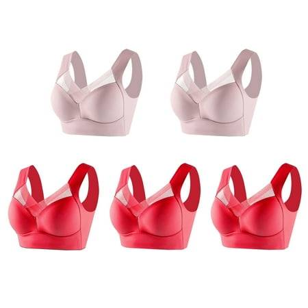HYSYSB Sports Bras for Women bras for Women wireless Bra seamless Bra sticky Adhesive Vanity Panel Bra Yoga Crop Vest Bras Back Bras Materni Grey bralettes for Women Pink 6 5XL