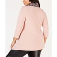 thumbnail image 5 of Ny Collection Women’s Plus Size Handkerchief-Hem Top & Printed Scarfs, Pastel Pink, 2X Plus, 5 of 5