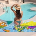 thumbnail image 7 of GZHJMY Beach Towel for Women Girls, Cartoon World Map Bath Towel, Oversized Lightweight Sport Towel, 31x71 Inch, 7 of 7