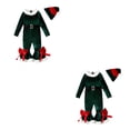 thumbnail image 3 of Ounissouiy Traje de Navidad para niñas, traje de Navidad cálido con parte inferior de campana de manga larga, traje para recién nacidos, Verde 120 yardas 2piezas, 3 of 6
