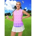 thumbnail image 4 of AOBUTE Women's Sleeveless Golf Shirts Moisture Wicking 1/4 Zip Polo Tennis Shirt, 4 of 7