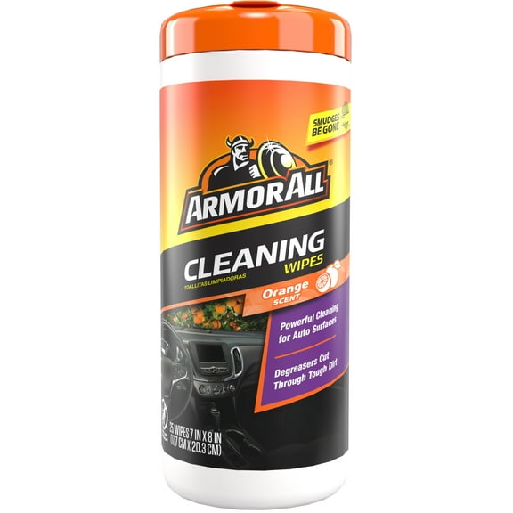 Armor All Interior Car Cleaning Wipes in Orange Scent, 25 Count