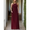 thumbnail image 6 of Women's Pocketed Round Neck Sleeveless Dress 95% Rayon 5% Spandex Comfortable Everyday Wear Easy Care Soft Stretch, 6 of 8
