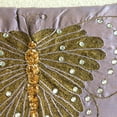 thumbnail image 3 of Purple Lumbar Pillow Cover, Butterfly Theme Crystals Sparkly Glitter Pillows Cover, 12x14 inch (30x35 cm) Lumbar Pillow Cover, Rectangle Silk Lumbar - Embroidered Butterfly, 3 of 4