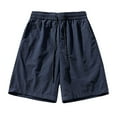 thumbnail image 1 of pstuiky Pantalones cortos para hombre, Pantalones cortos de verano para hombre, informales y cómodos, con bolsillo y cintura elástica y cordón ajustable. Pantalones cortos de baloncesto, 1 of 3