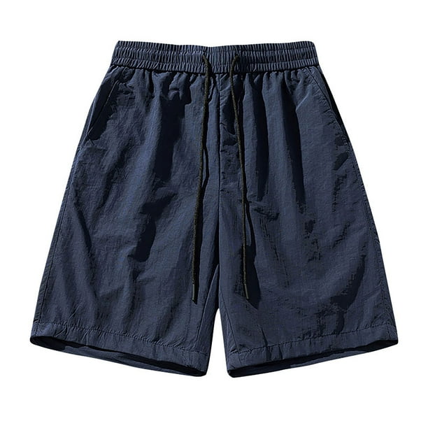 pstuiky Pantalones cortos para hombre, Pantalones cortos de verano para hombre, informales y cómodos, con bolsillo y cintura elástica y cordón ajustable. Pantalones cortos de entrenamiento