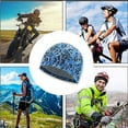 thumbnail image 3 of pitrice Cooling Skull Caps Mesh Fabric Wind-proof Fashion Sun Protection Flower Print Cycling Breathable Elastic Helmet Liner grid dark blue, 3 of 9