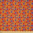 thumbnail image 2 of Ambesonne Moroccan Fabric by the Yard Microfiber, Stained Glass Look, 3 Yards, Magenta Sea Blue, 2 of 2