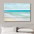 thumbnail image 3 of wall26 Canvas Print Wall Art Tropical Teal Beach Shore Ocean Wave View Nature Wilderness Wood Panels Modern Art Rustic Decorative Zen Landscape Relax/Calm for Living Room, Bedroom, Office - 16"x, 3 of 5