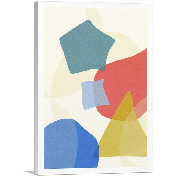 ARTCANVAS Mid-Century Modern Tanning On the Beach Canvas Art Print - Size: 26" x 18" (0.75" Deep)