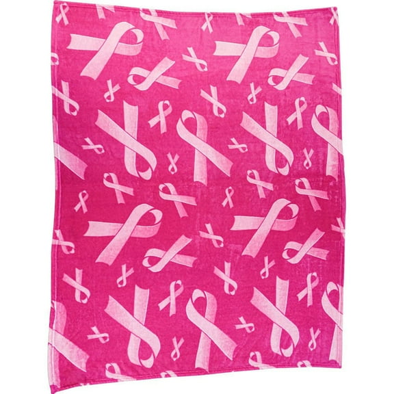 Pink Ribbon (Pink) Soft Plush 50x60in Blanket