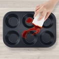 thumbnail image 4 of Unique Bargains Nonstick Cupcake Pan with 6 Cups Black 10.4*10.4*1.2in, 4 of 6