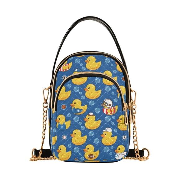 Rubber Duck Seamless Pattern Women's Crossbody Handbags Leather Crossbody Bags Fanny Pack Chest Bag for Travel