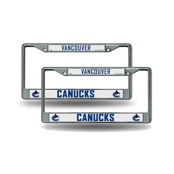 Vancouver Hockey Canucks Chrome Metal License Plate Frame - Set of 2 Frames