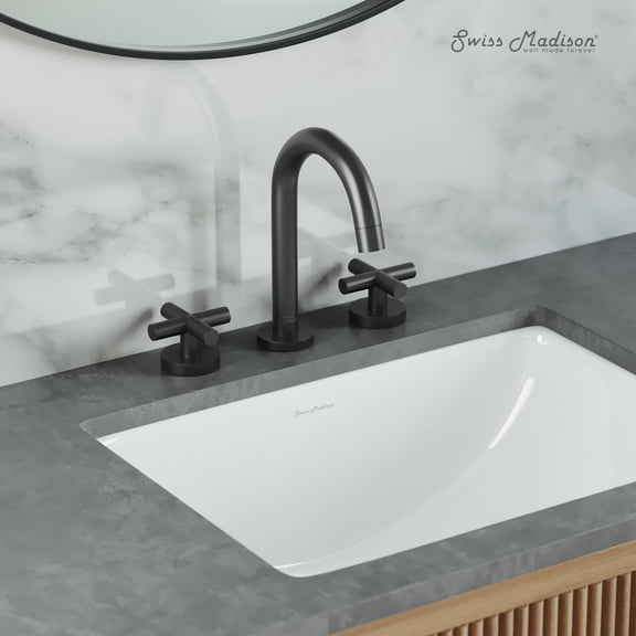 Ivy Courte 8 in. Widespread, Cross Handle, Bathroom Faucet in Matte Black