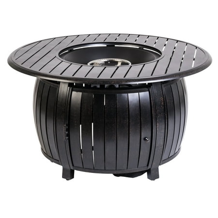 Fire Sense - Grand Cooper Aluminum Round LPG Fire Pit - Antique Bronze