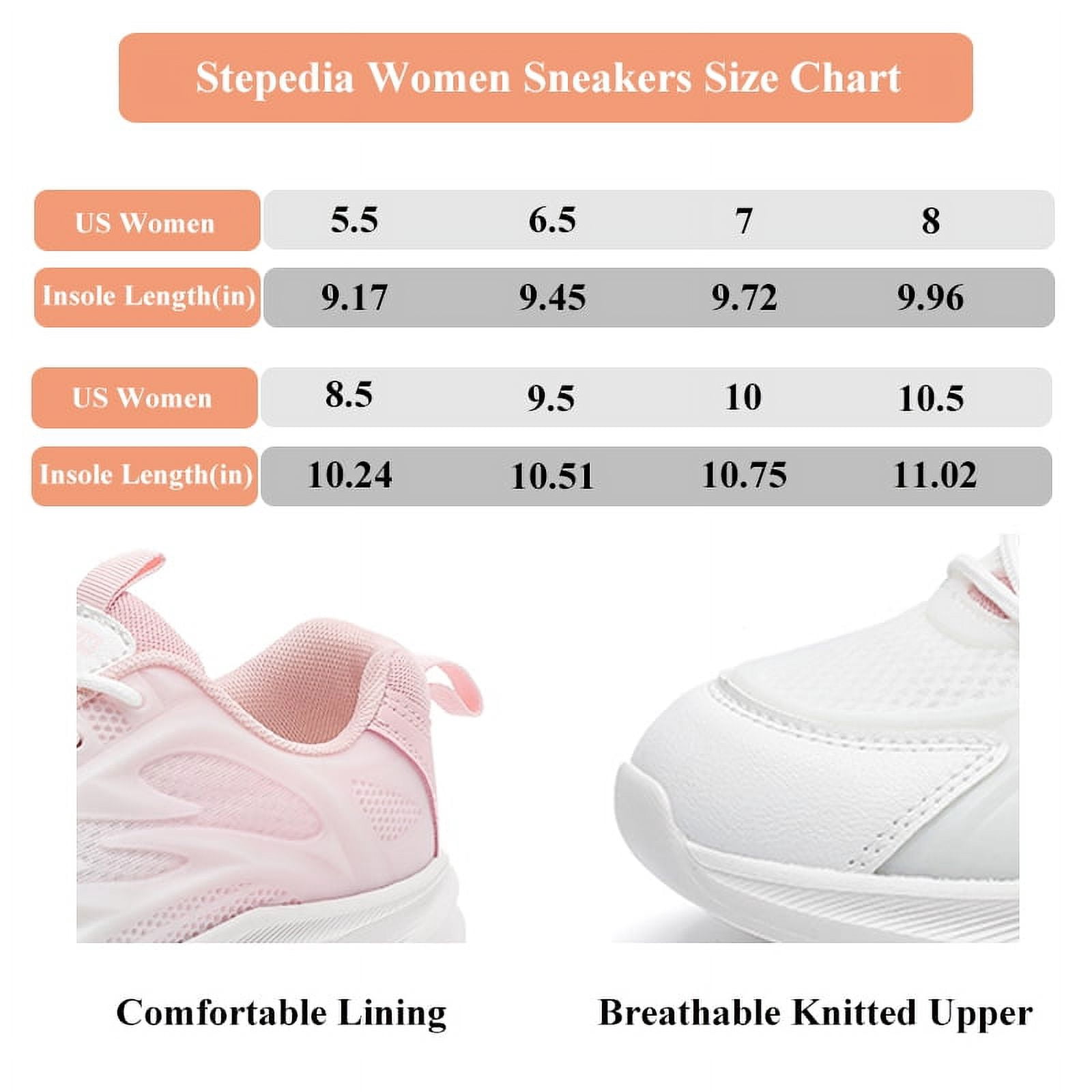 Tennis Shoes for Women Lightweight Sneakers Workout Non Slip Athletic Shoes，White Pink 8