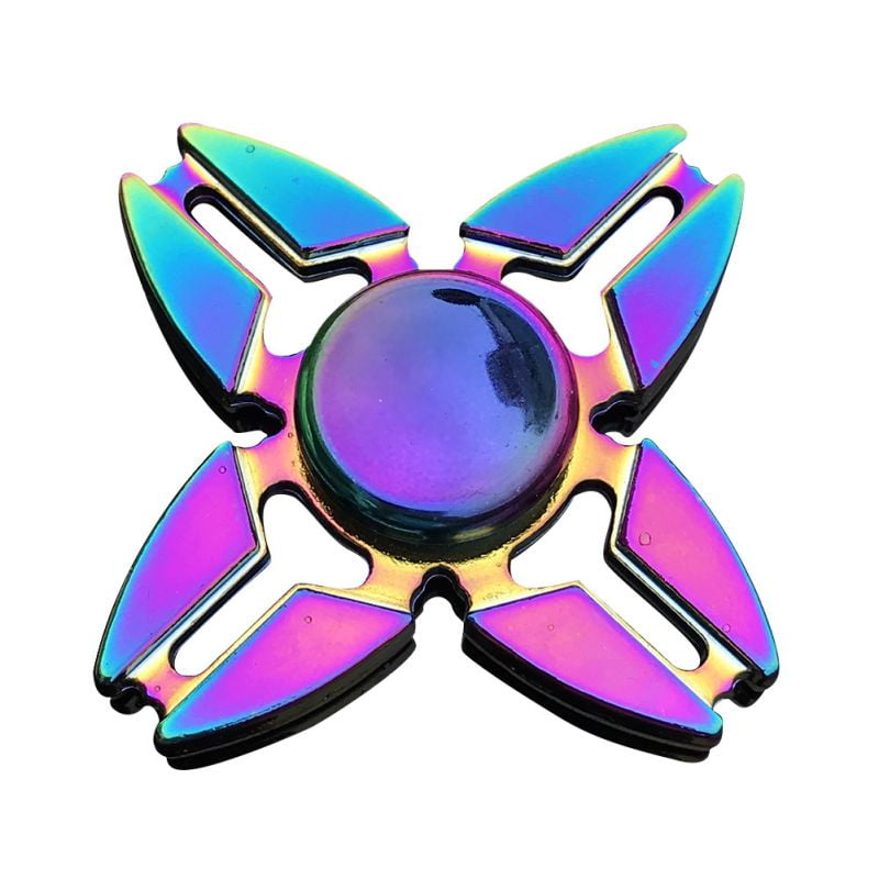 NEW beautiful Flower Fidget Hand Spinner rainbow Metal Finger Toy Gift Party 