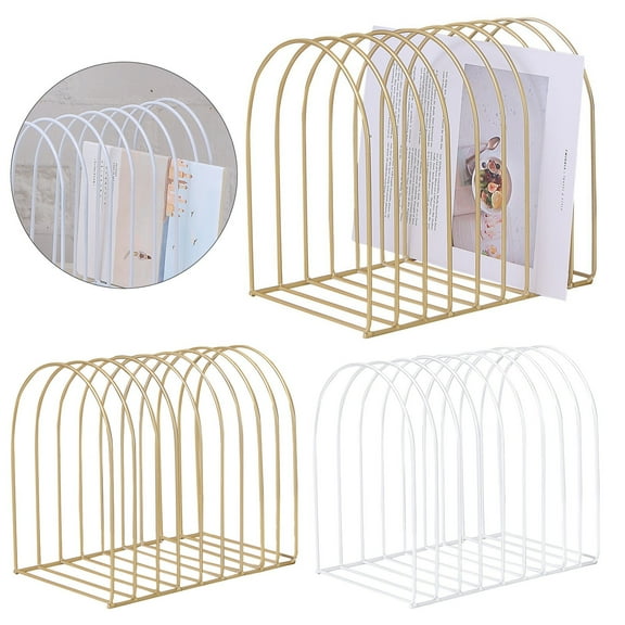 Clearance! Magazine Holder 7 Slot Desk File Sorter Organizer File Holder Newspaper Folder Metal Rack Desk Organization Bookshelf Decor Home