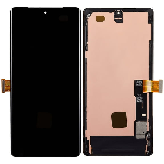 Replacement OLED Assembly With Frame (Without Finger Print Sensor) Compatible For Google Pixel 7 Pro (Aftermarket Plus)