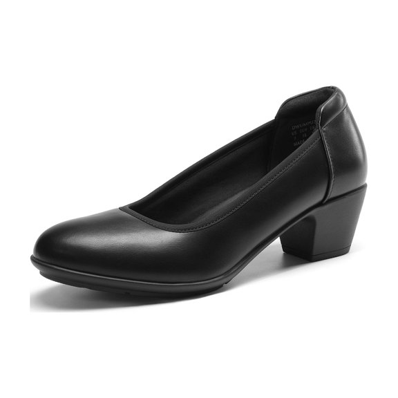 DREAM PAIRS Women's Pumps Black Heels Round Toe Dress Shoes for Work Date Wedding Party