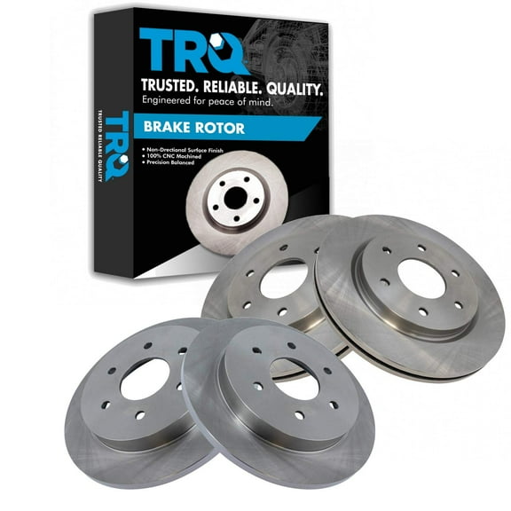 TRQ Front and Rear Brake Rotors Set Fits Select 2005-2006 INFINITI QX56 Nissan Armada 2005-2007 TITAN