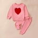 thumbnail image 2 of ameIAEA Toddler Baby Boys Girls Valentine's Day Outfit Long Sleeve Heart Sweatshirts Pants Set, 2 of 3
