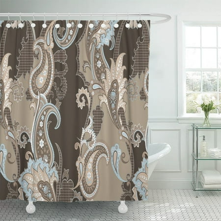 Bsdhome Paisley Pattern In Beige Brown Peach And Light Blue Shower Curtain 60x72 Inches Canada Bsdhome Paisley Pattern In Beige Brown, Baby Blue And Brown Shower Curtain