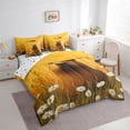 thumbnail image 3 of jejeloiu Wild Capybara 7 Pieces Bedding Comforter Set,Rustic Daisy Flower Full Bedding Set,Country Floral Fitted Sheet Flat Sheet For Teens,Breathable Home Decor Reversible, 3 of 8