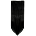 thumbnail image 2 of SHCKE 4 Pieces/set Clip In Hair Extensions 24 Inch Straight Hair Extensions Thickned Hair Extensions Synthetic Fiber Hair Extensions for Women Dark Black, 2 of 5