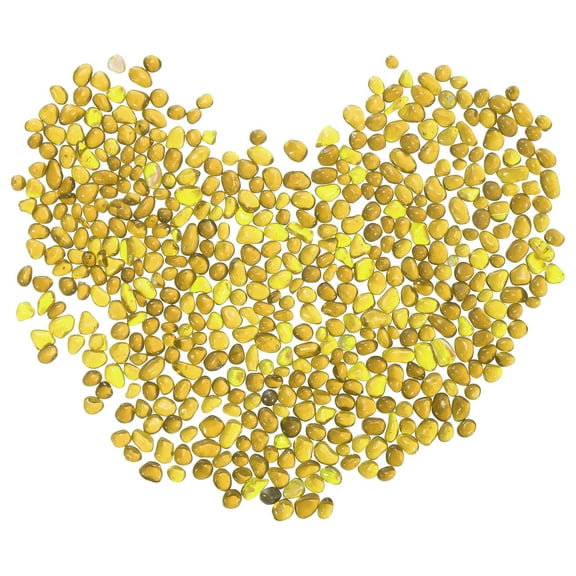 Uxcell 200g/0.44lb 7-9mm Glass Stones Pebbles Decor for Vase Filler Aquarium, Yellow