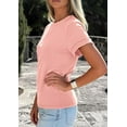 thumbnail image 5 of PRETTYGARDEN Womens Summer Tops Spring Casual Rolled Short Sleeve Basic Tees Crew Neck Work Shirts Fashion Clothing, 5 of 10