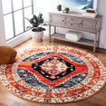 thumbnail image 3 of SAFAVIEH Vintage Hamadan Keighley Oriental Area Rug, Red/Navy, 6'7" x 6'7" Round, 3 of 8