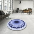 thumbnail image 4 of Ahgly Company Machine Washable Indoor Round Transitional Heavenly Blue Area Rugs, 6' Round, 4 of 7