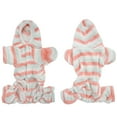 thumbnail image 2 of Polar Coral claro rojo raya verde Otoño Invierno cuatro pies sudaderas con capucha para mascotas ropa pijamas cálidos ropa para perros gatos, 2 of 8