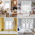 thumbnail image 5 of Vintage Teal Valance Curtain Brown Floral Watercolor Blossom Flowers Abstract Window Valances Rod Pocket Short Curtains Window Treatments for Kitchen Bedroom Bathroom Laundry 54" x 18", 5 of 9