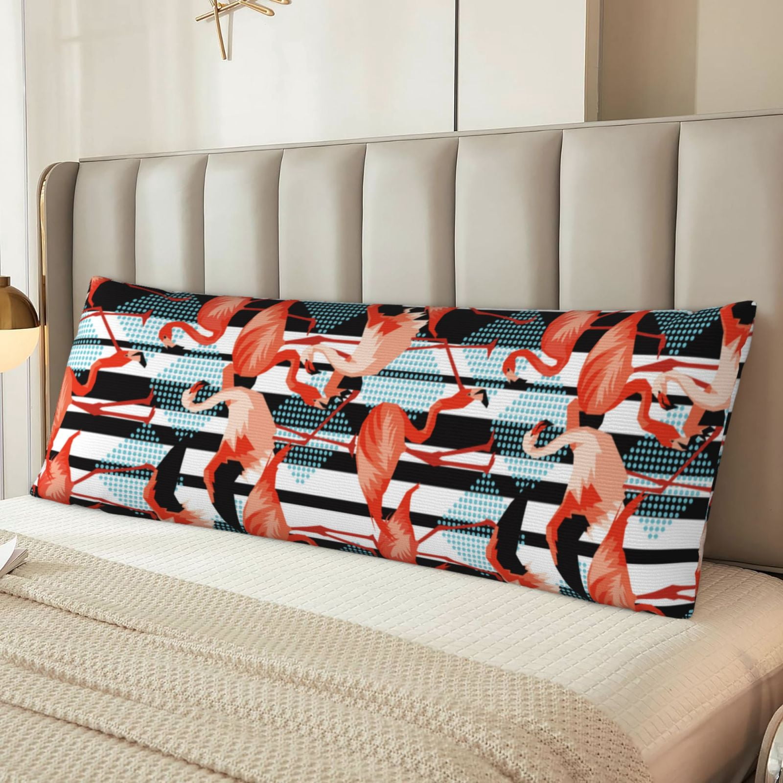 Naloa Cool Flamingo Super Soft 20x60 Body Pillow Case,Long Side Hidden Zipper（PILLOWS ARE NOT INCLUDED）