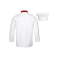thumbnail image 2 of Mufeng Unisex Adult Chef Work Uniform Long Sleeve Chef Jacket with Hat for Baking Western Restaurant Red 3XL, 2 of 7