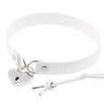 thumbnail image 1 of Collier Ras du Cou en Cuir Punk Premium en Cuir Végan et Collier avec Pendentif Élégant Blanc, 1 of 4