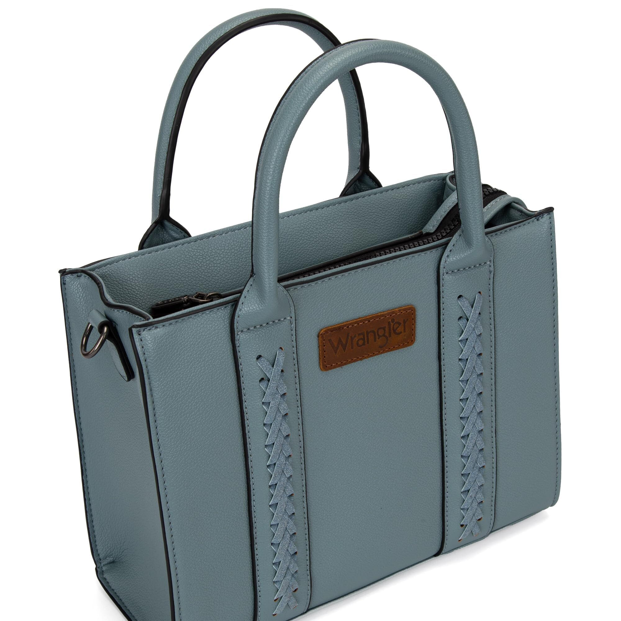 Wrangler Purse Medium Tote Bags for Women with Card Holder Wallet Designer Satchel Top-handle Handbags, Classic-Jean