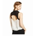 thumbnail image 2 of Material Girl Womens Colorblock Button Down Blouse, White, Juniors, X-Small, 2 of 2
