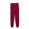 thumbnail image 2 of Dolkfu Trendy Women Pants Red High Rise Lounge Yoga Pajama Pants Comfy Jogger Pjs Bottoms Women's Casual Pants M, 2 of 9
