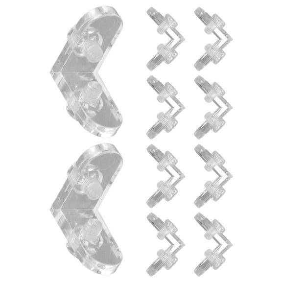 HAMPPLIES Acrylic L Brackets for Home Use Clear Corner with Screws Included 10 Pieces